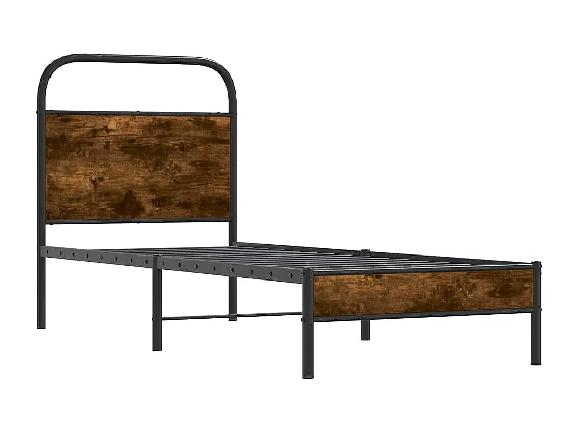 Cadre de lit sans matelas 80x200cm chêne fumé bois d'ingénierie