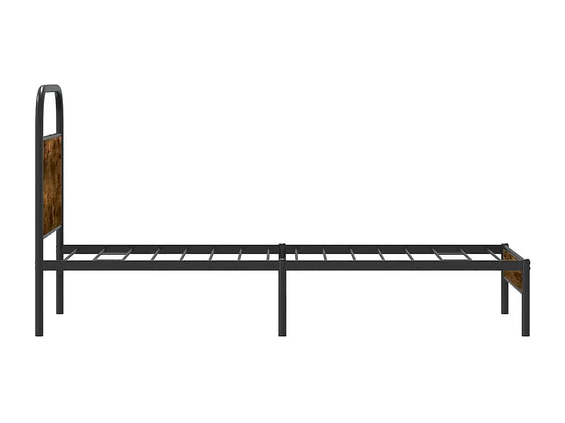 Cadre de lit sans matelas 80x200cm chêne fumé bois d'ingénierie