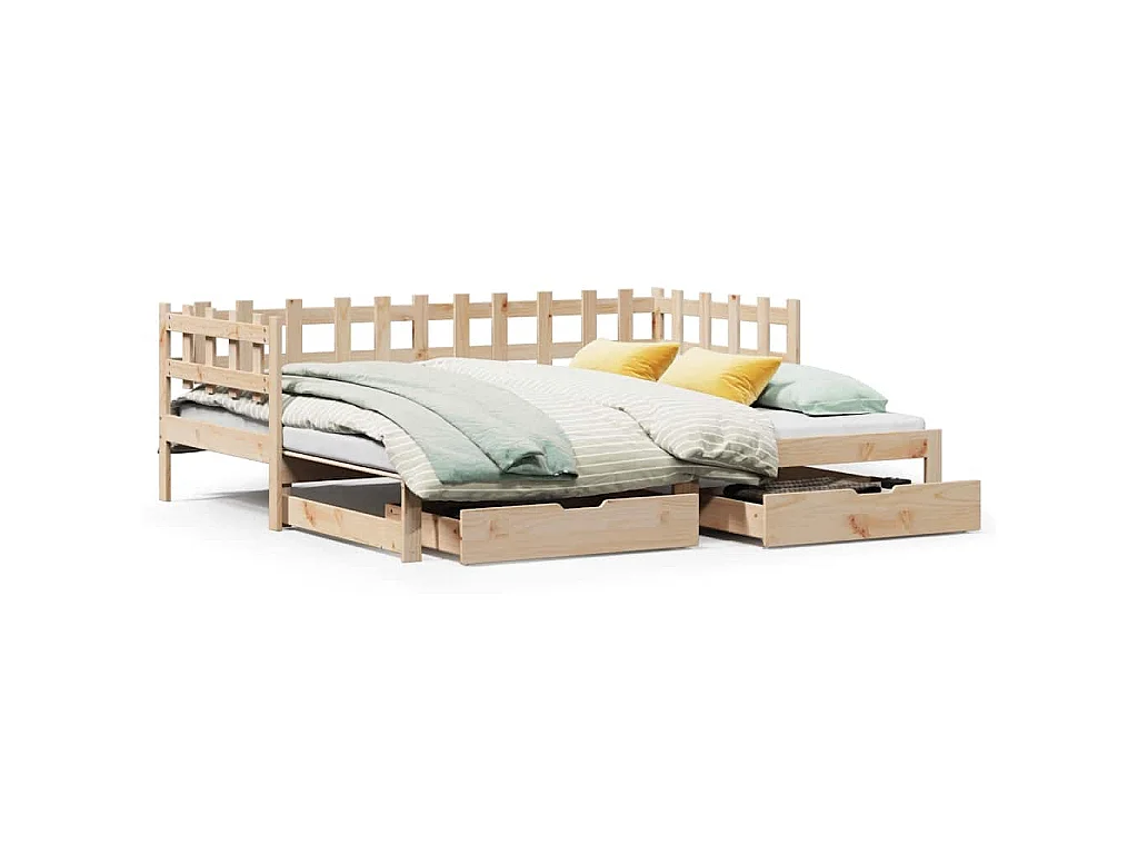 Divano Letto Estraibile con Cassetti senza Materasso 80x200 cm