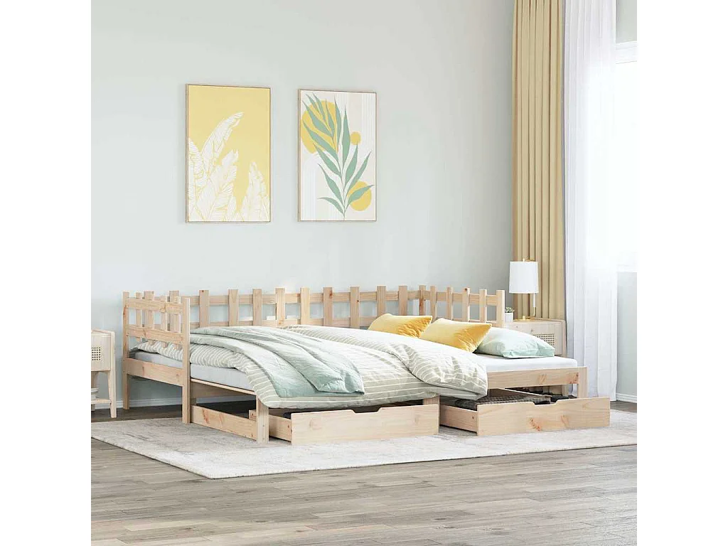 Divano Letto Estraibile con Cassetti senza Materasso 80x200 cm