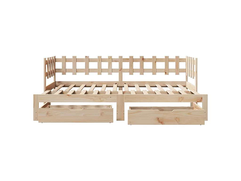 Divano Letto Estraibile con Cassetti senza Materasso 80x200 cm
