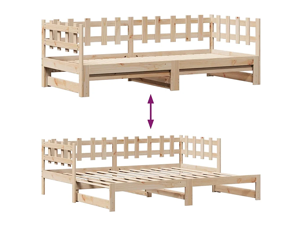 Divano Letto Estraibile con Cassetti senza Materasso 80x200 cm
