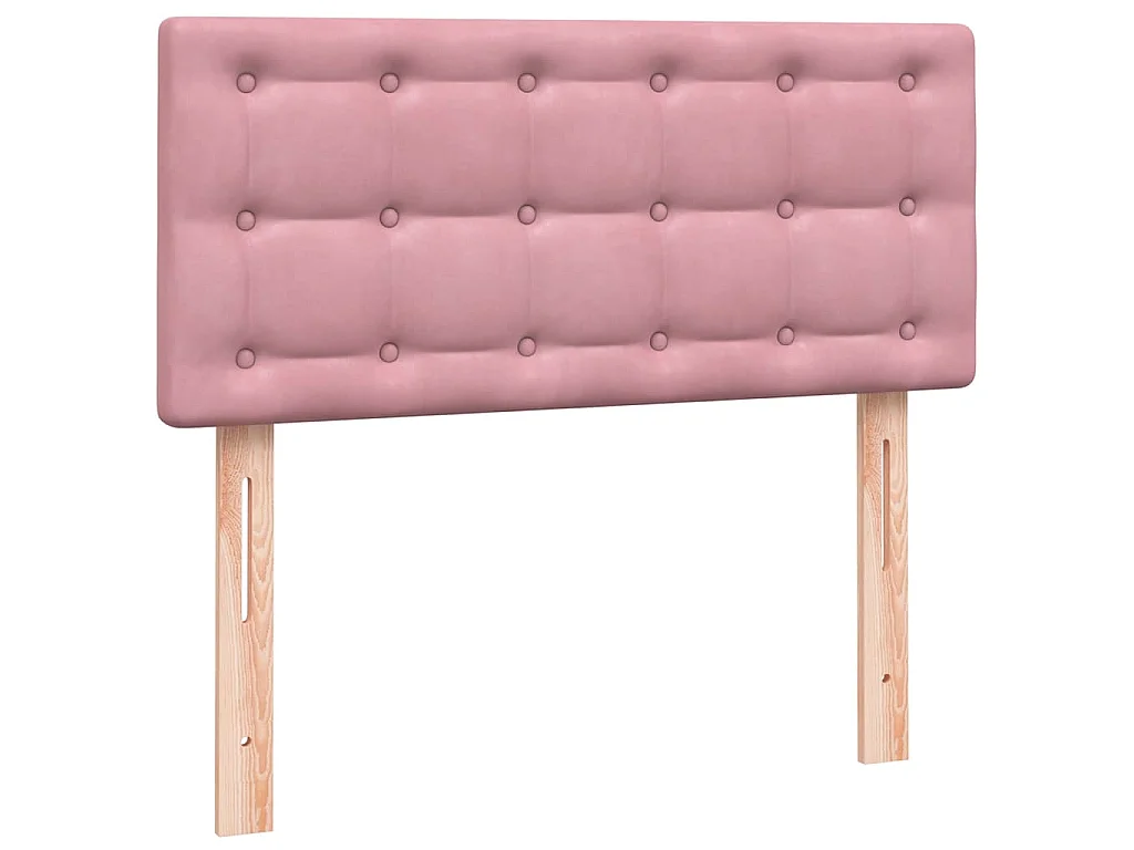 Cama box spring con colchón terciopelo rosa 80x220 cm