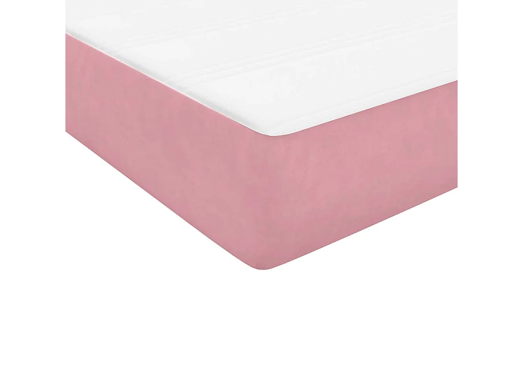 Cama box spring con colchón terciopelo rosa 80x220 cm