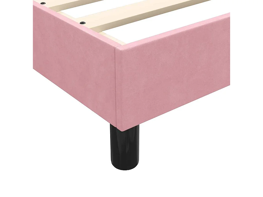 Cama box spring con colchón terciopelo rosa 80x220 cm