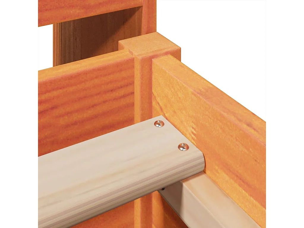 Bedframe zonder matras massief grenenhout wasbruin 75x190 cm