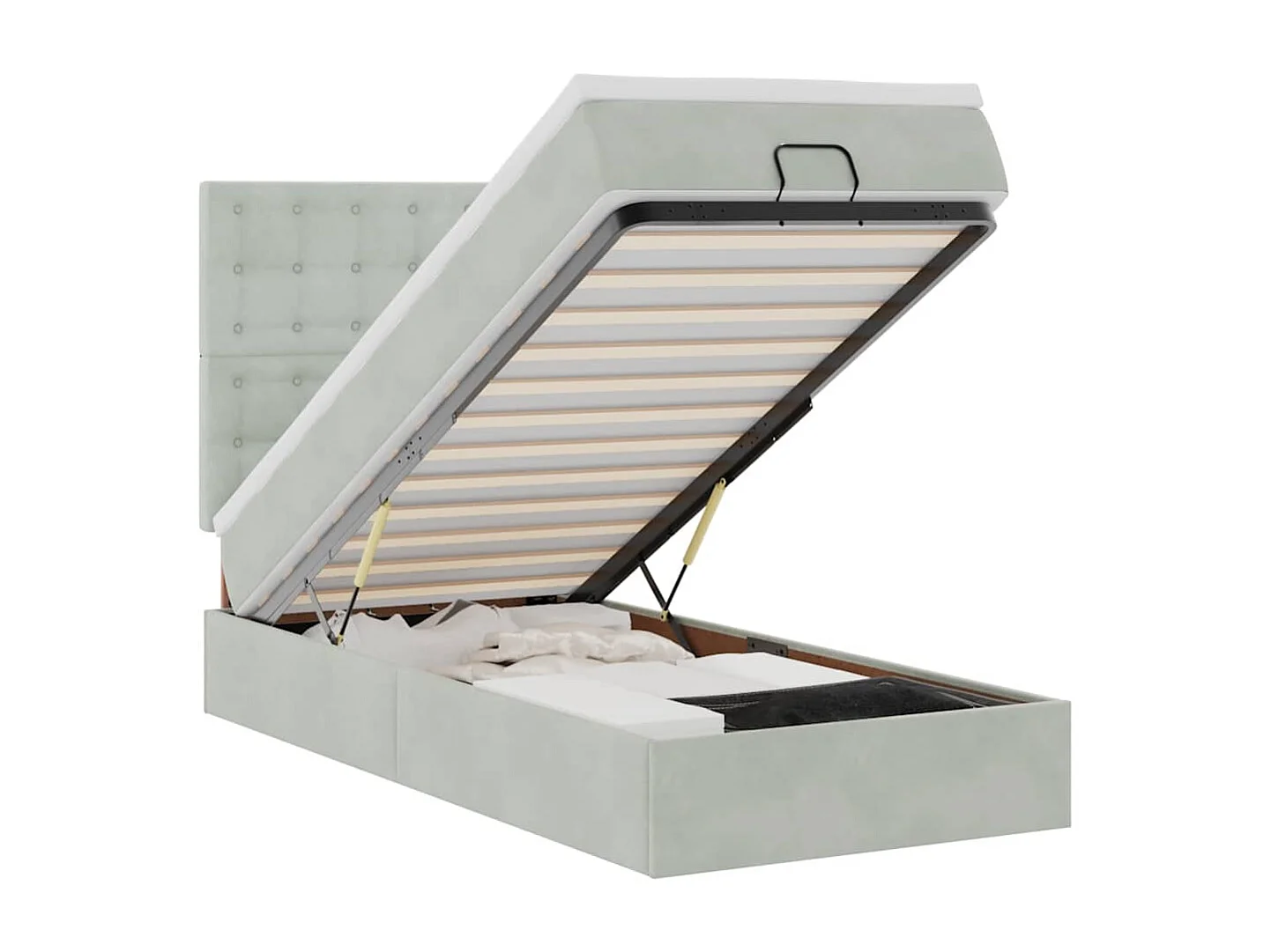 Struttura Letto Pouf con Materassi 80x200 cm in Velluto