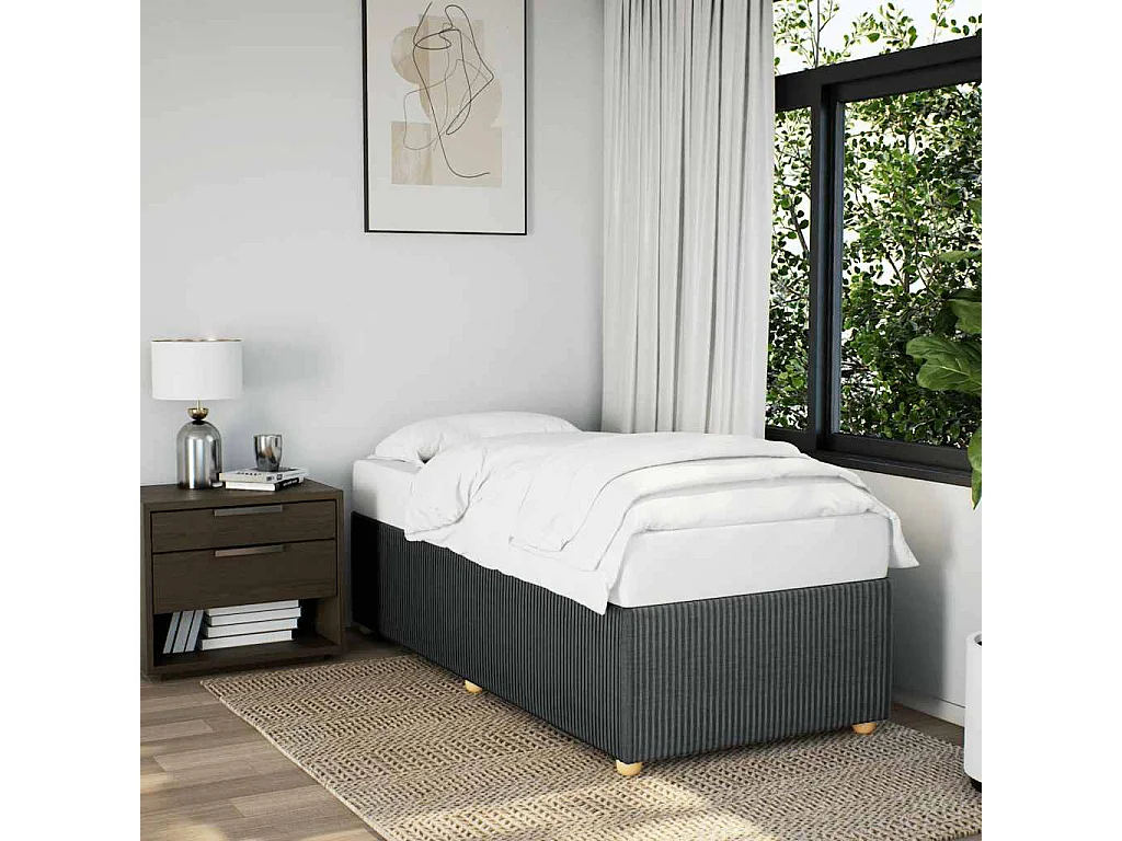 Bedframe zonder matras 80x200 cm stof donkergrijs