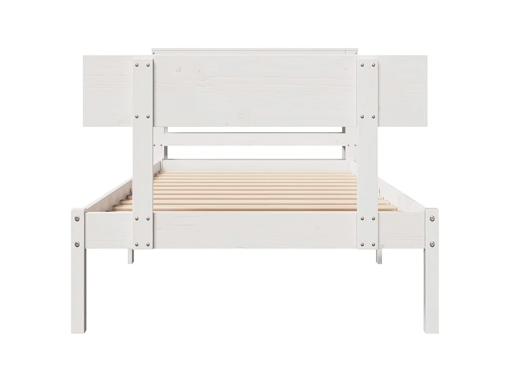 Bedframe zonder matras massief grenenhout wit 75x190 cm