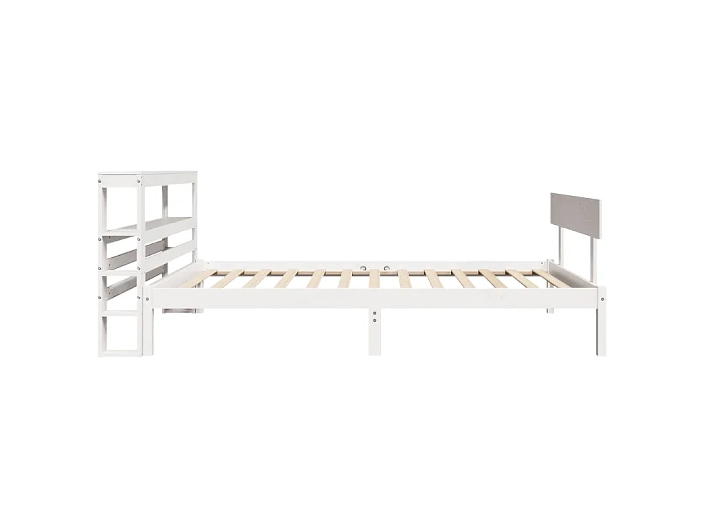 Bedframe zonder matras massief grenenhout wit 75x190 cm