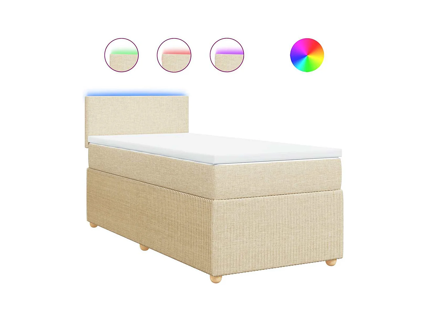 Cama com molas/colchão 80x200 cm tecido cor crème