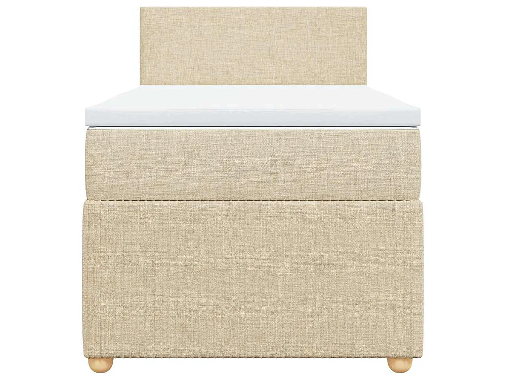 Sommier à lattes de lit avec matelas Crème 80x200 cm Tissu