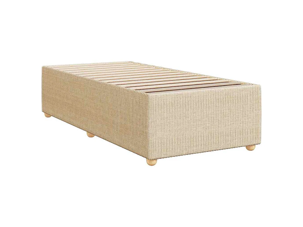 Sommier à lattes de lit avec matelas Crème 80x200 cm Tissu