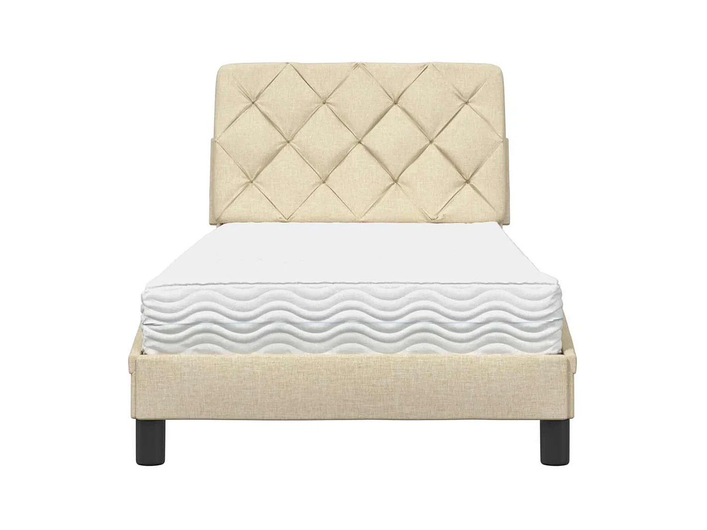 Letto con Materasso Crema 80x200 cm in Tessuto