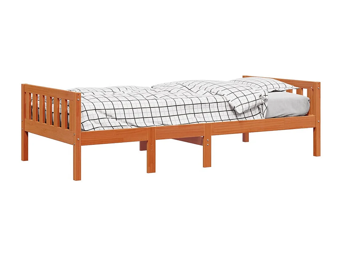 Letto Bambini senza Materasso Marrone Cera 75x190 cm Legno Pino