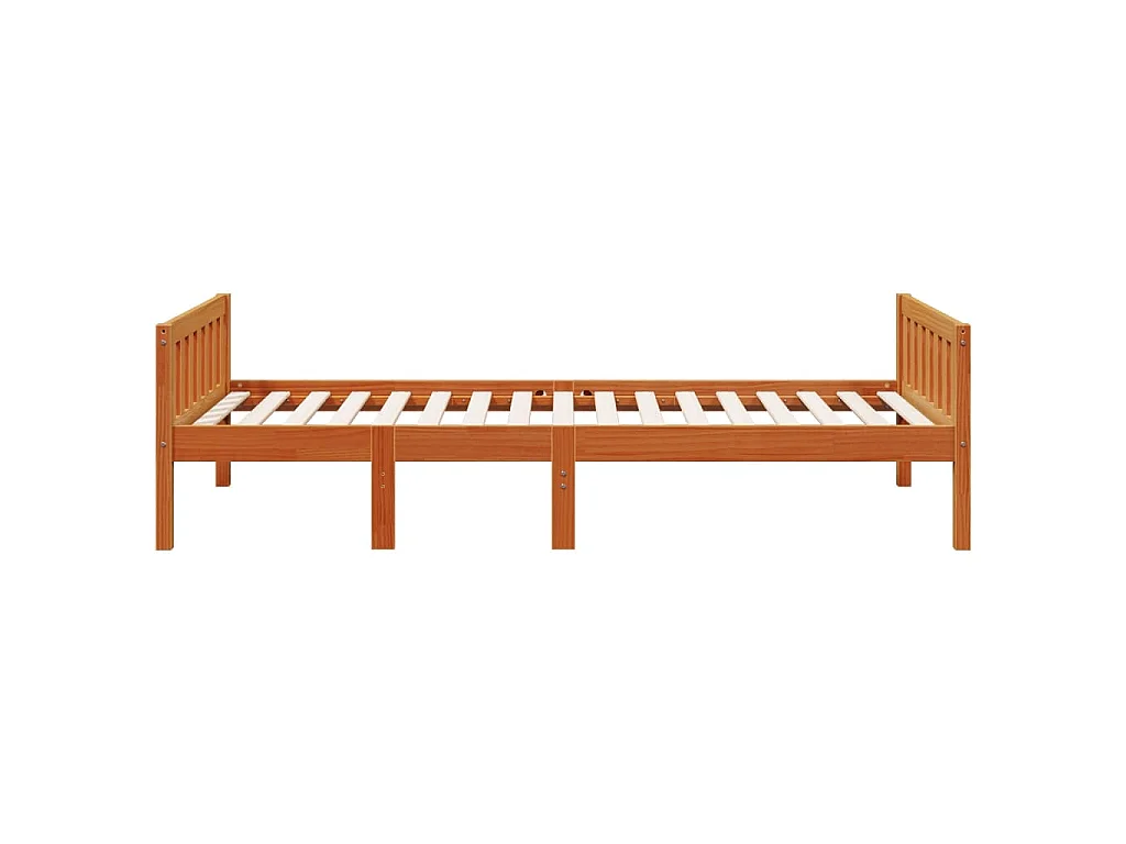 Kinderbed zonder matras massief grenenhout wasbruin 75x190 cm