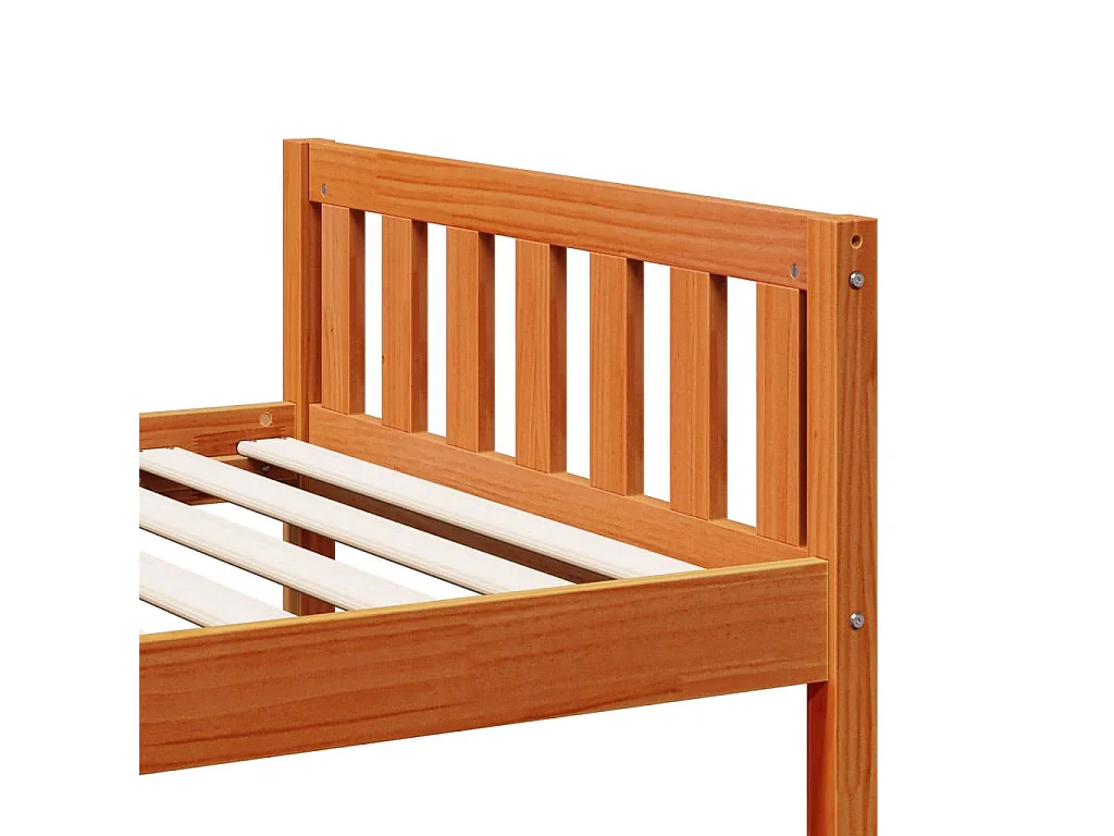 Kinderbed zonder matras massief grenenhout wasbruin 75x190 cm