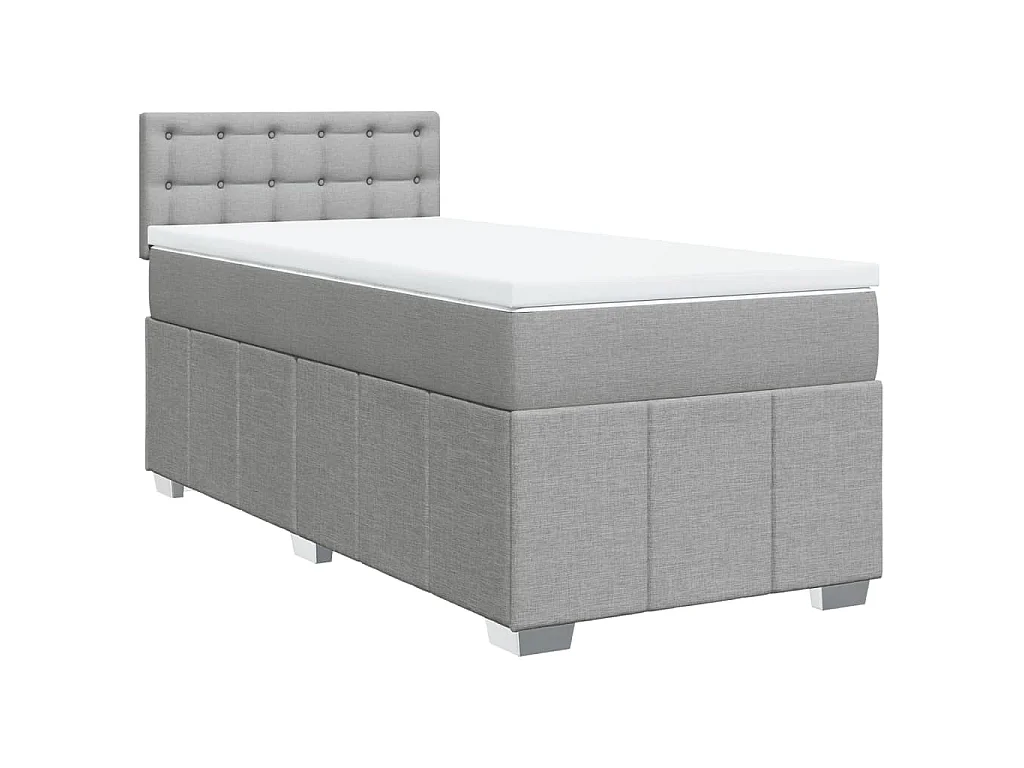 Giroletto a Molle con Materasso Grigio Chiaro 80x200 cm Tessuto