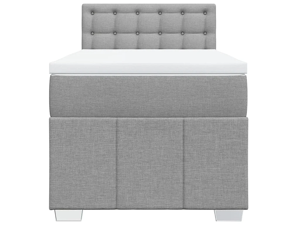 Giroletto a Molle con Materasso Grigio Chiaro 80x200 cm Tessuto