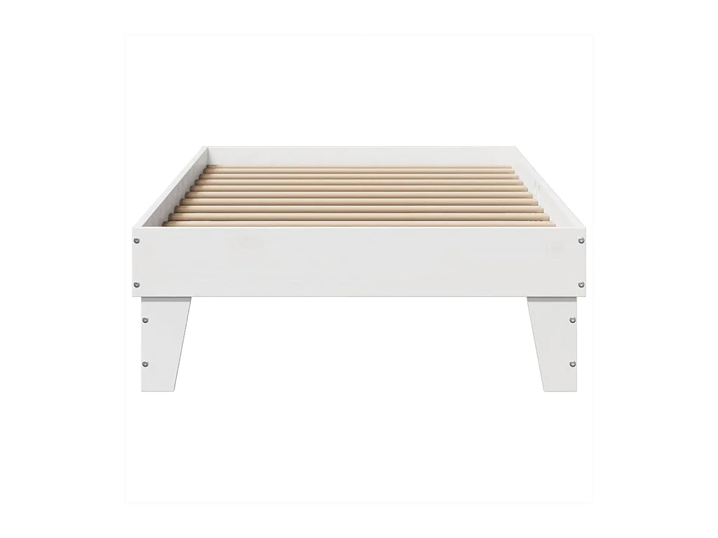 Cadre de lit sans matelas blanc 75x190 cm bois de pin massif