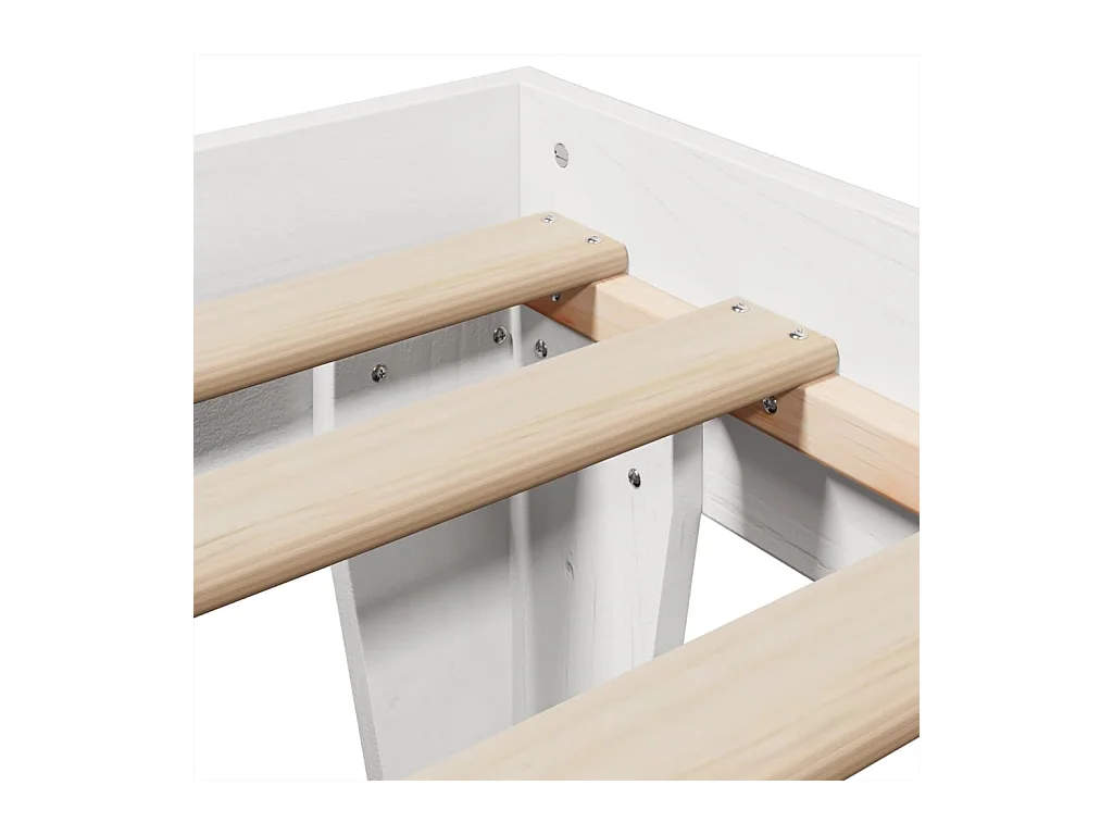 Cadre de lit sans matelas blanc 75x190 cm bois de pin massif
