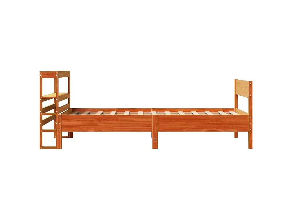 Bedframe zonder matras massief grenenhout wasbruin 75x190 cm