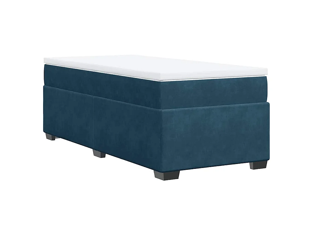 Cama com molas/colchão 80x200 cm veludo azul-escuro