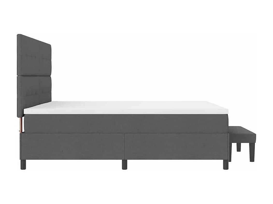 Lit à ressorts avec matelas Gris foncé 200 x 200 cm
