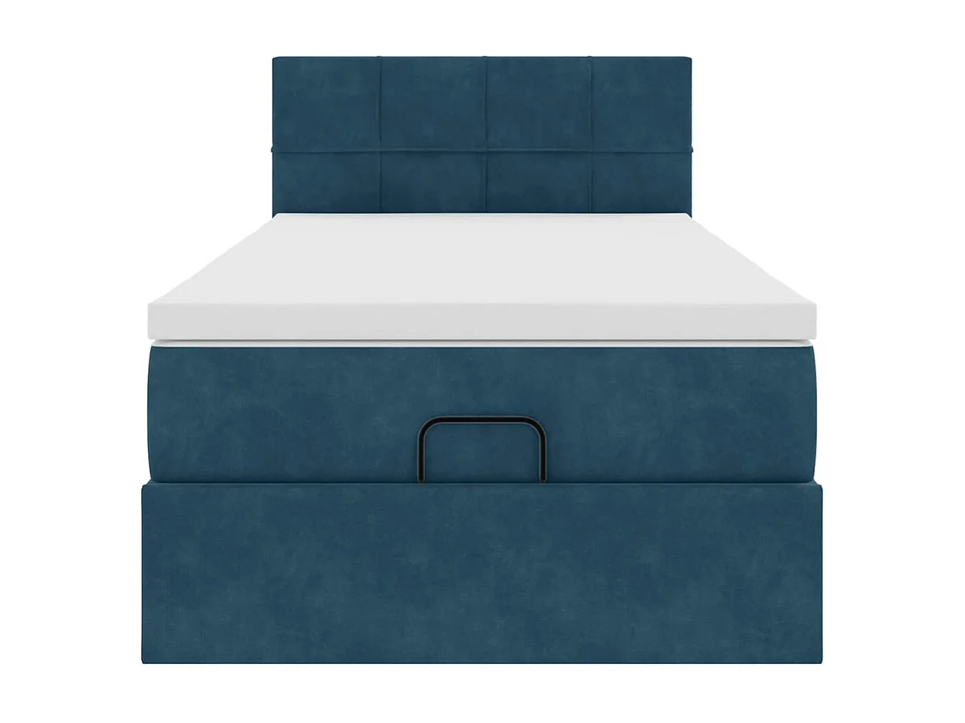 Cadre de lit ottoman avec matelas bleu foncé 80x200 cm velours