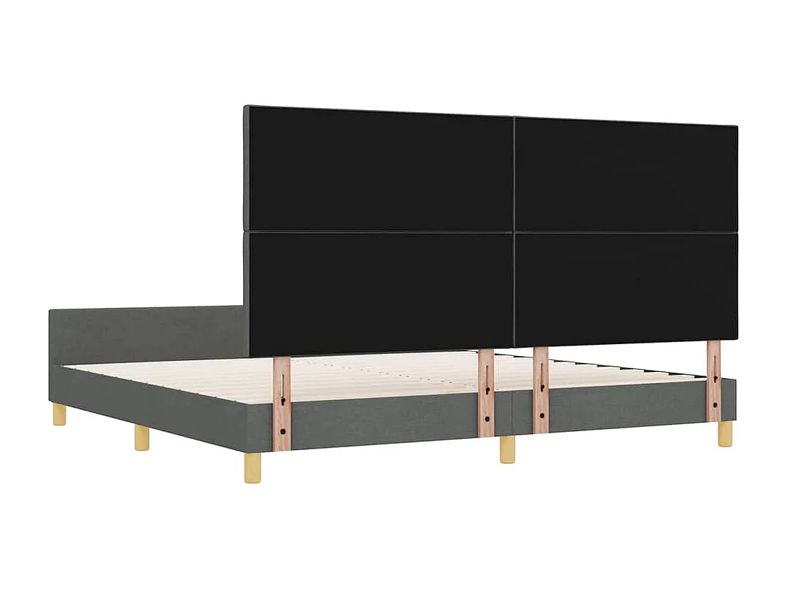Bedframe met hoofdeinde Donkergrijs 200 x 200 cm Stof