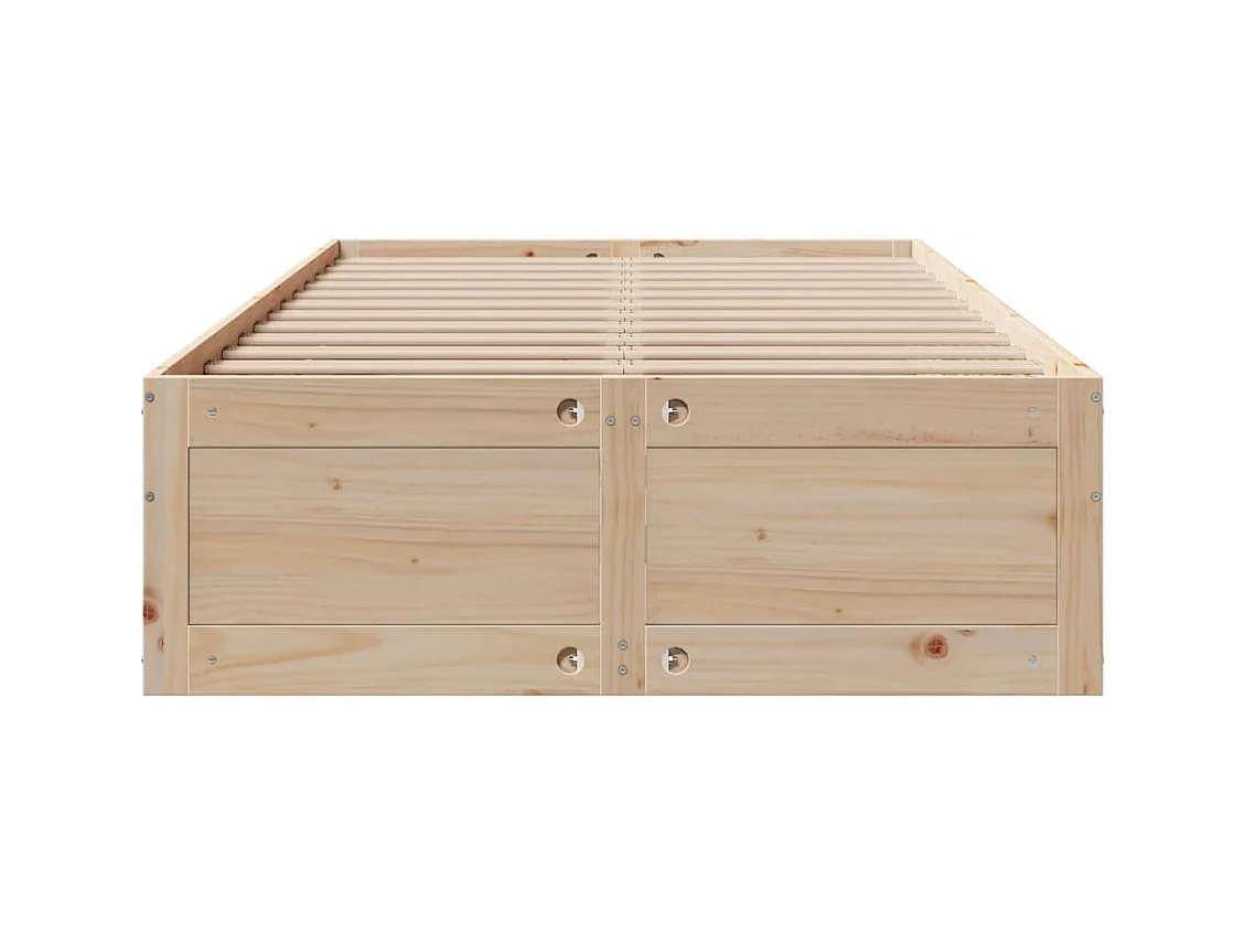 Cadre de lit sans matelas avec tiroirs 135x190 cm bois de pin