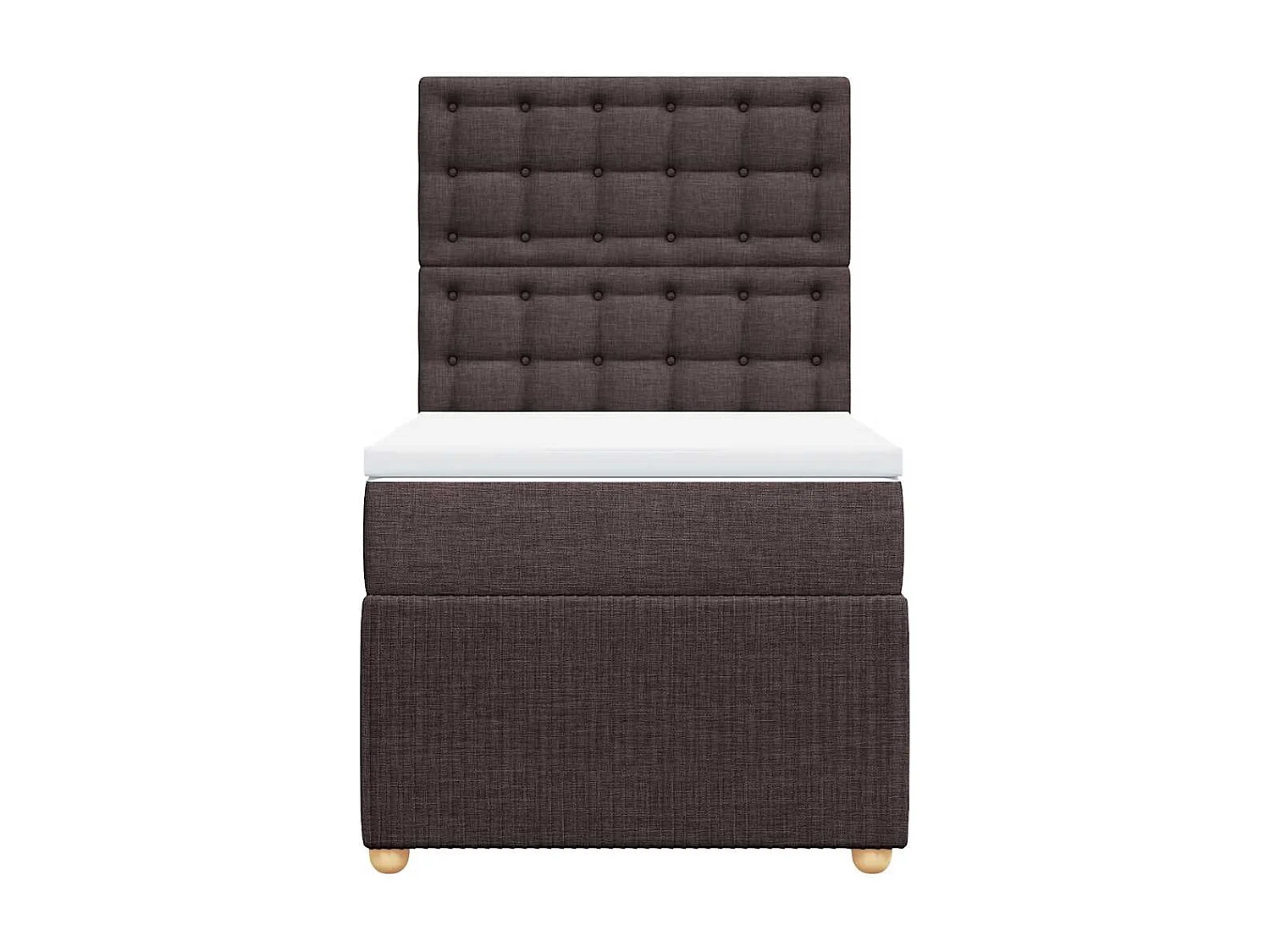 Boxspringbett mit Matratze Dunkelbraun 80x200 cm Stoff