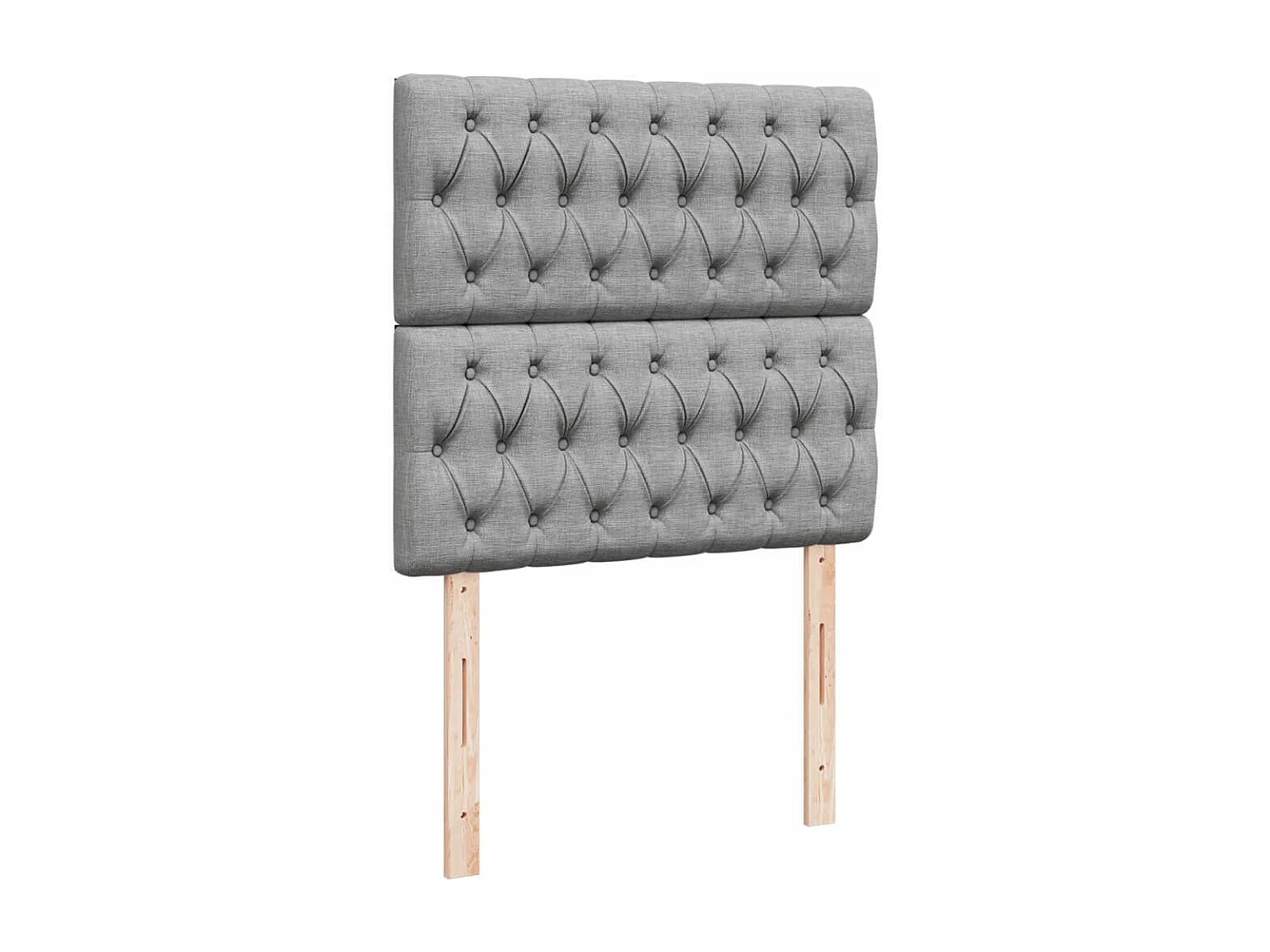 Cama box spring con colchón tela gris claro 80x200 cm