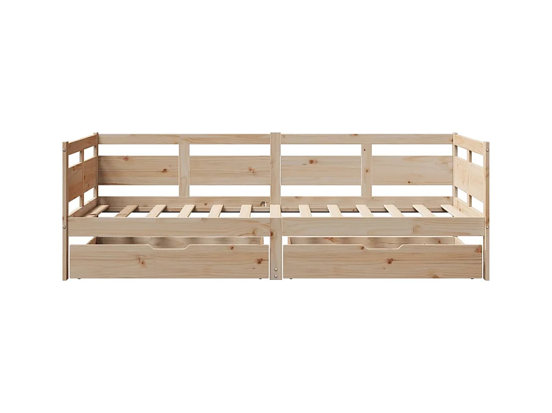 Lit de jour avec tiroirs sans matelas 80x200 cm bois massif
