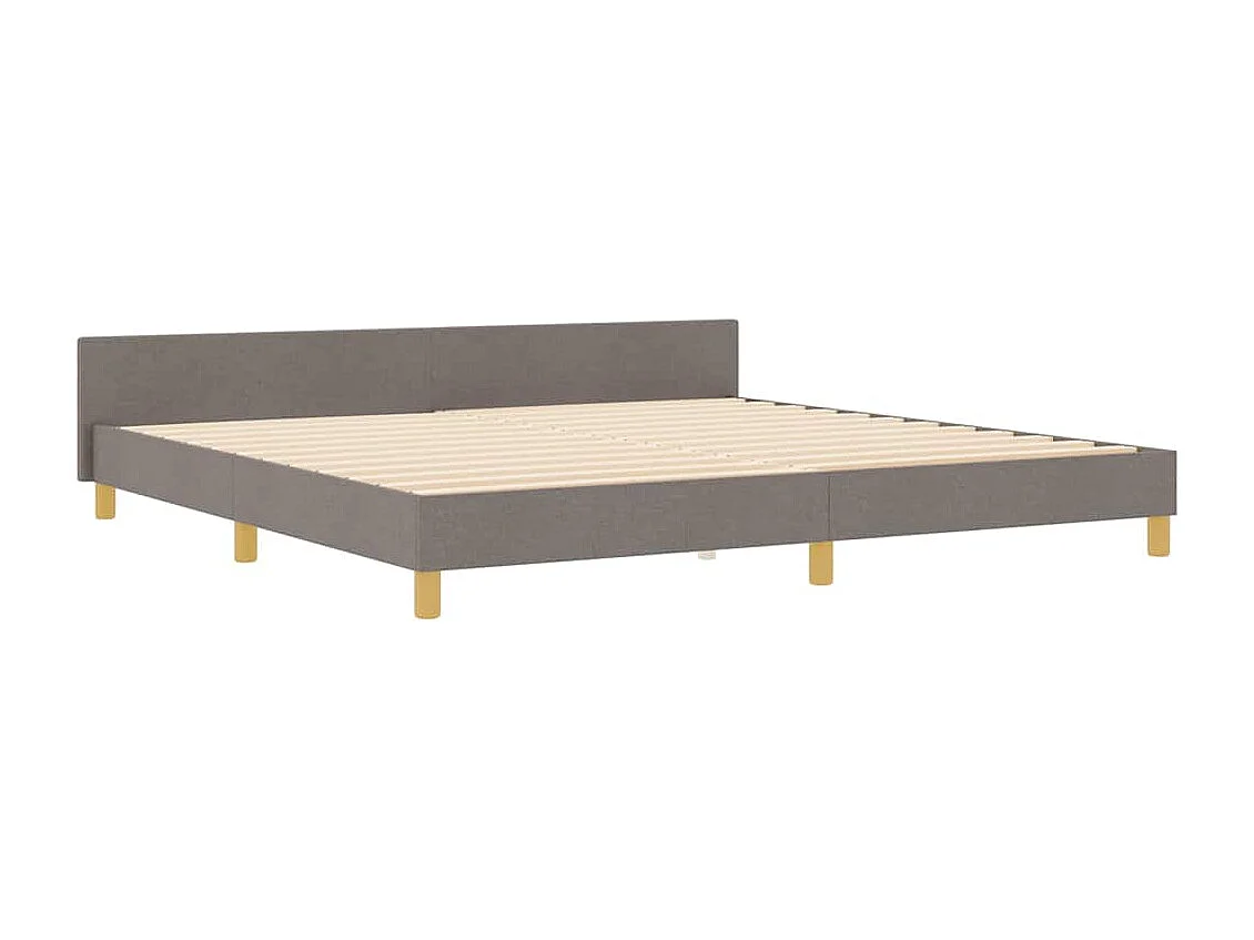 Bettgestell mit Kopfteil Taupe 200 x 200 cm Stoff