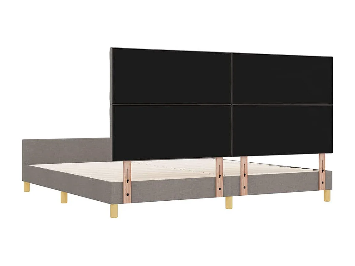 Bettgestell mit Kopfteil Taupe 200 x 200 cm Stoff