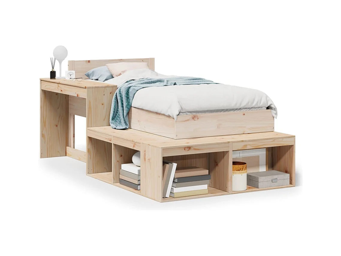 Cadre de lit sans matelas 75x190 cm bois de pin massif