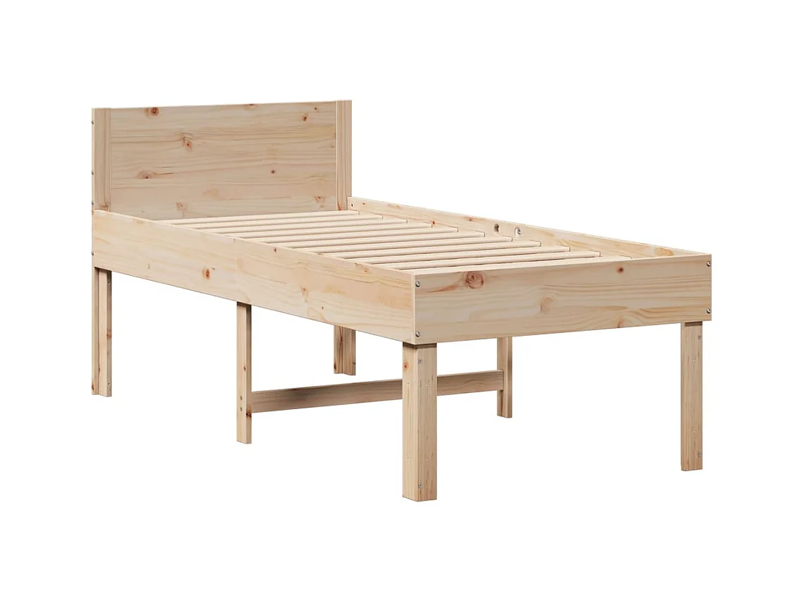 Cadre de lit sans matelas 75x190 cm bois de pin massif