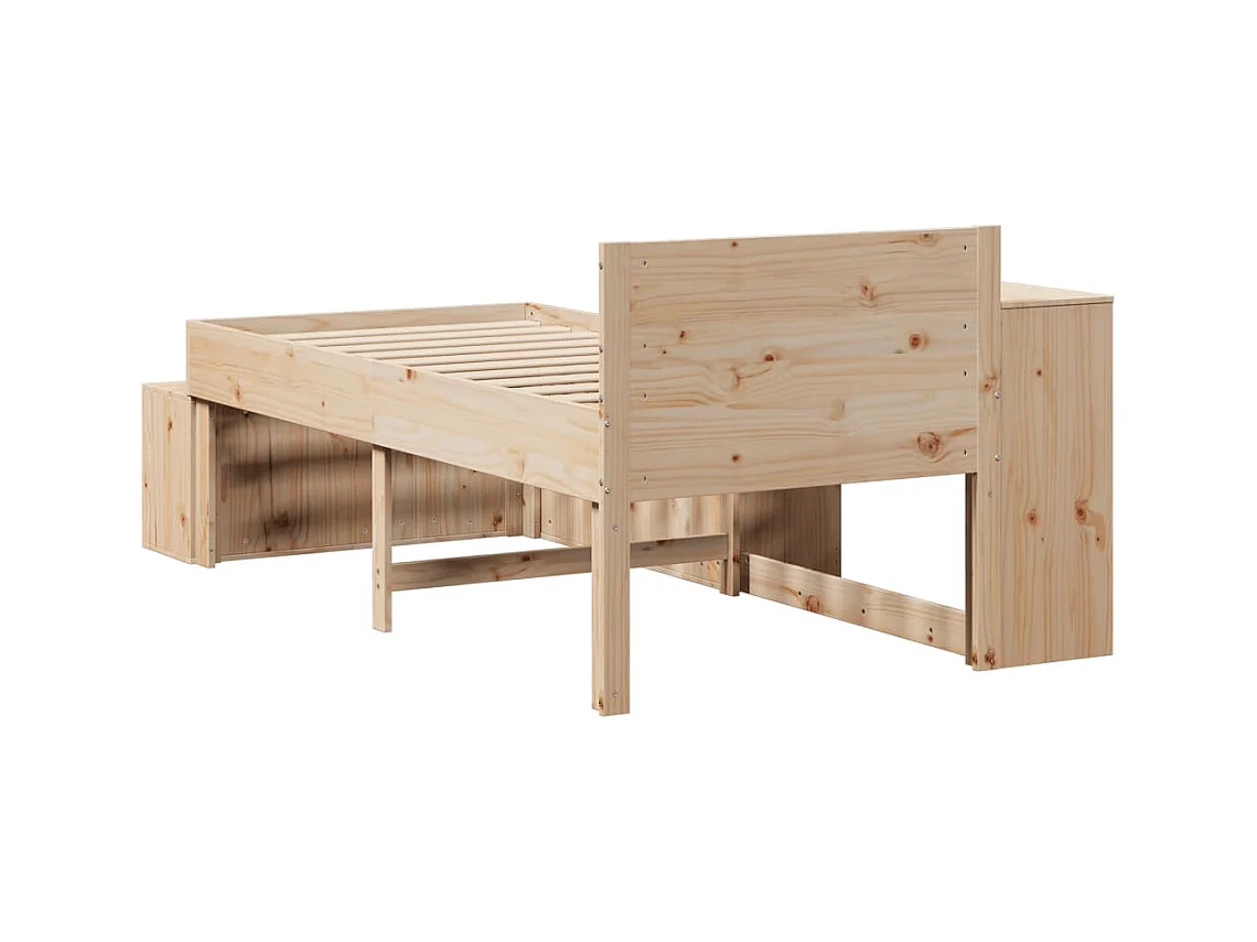 Cadre de lit sans matelas 75x190 cm bois de pin massif