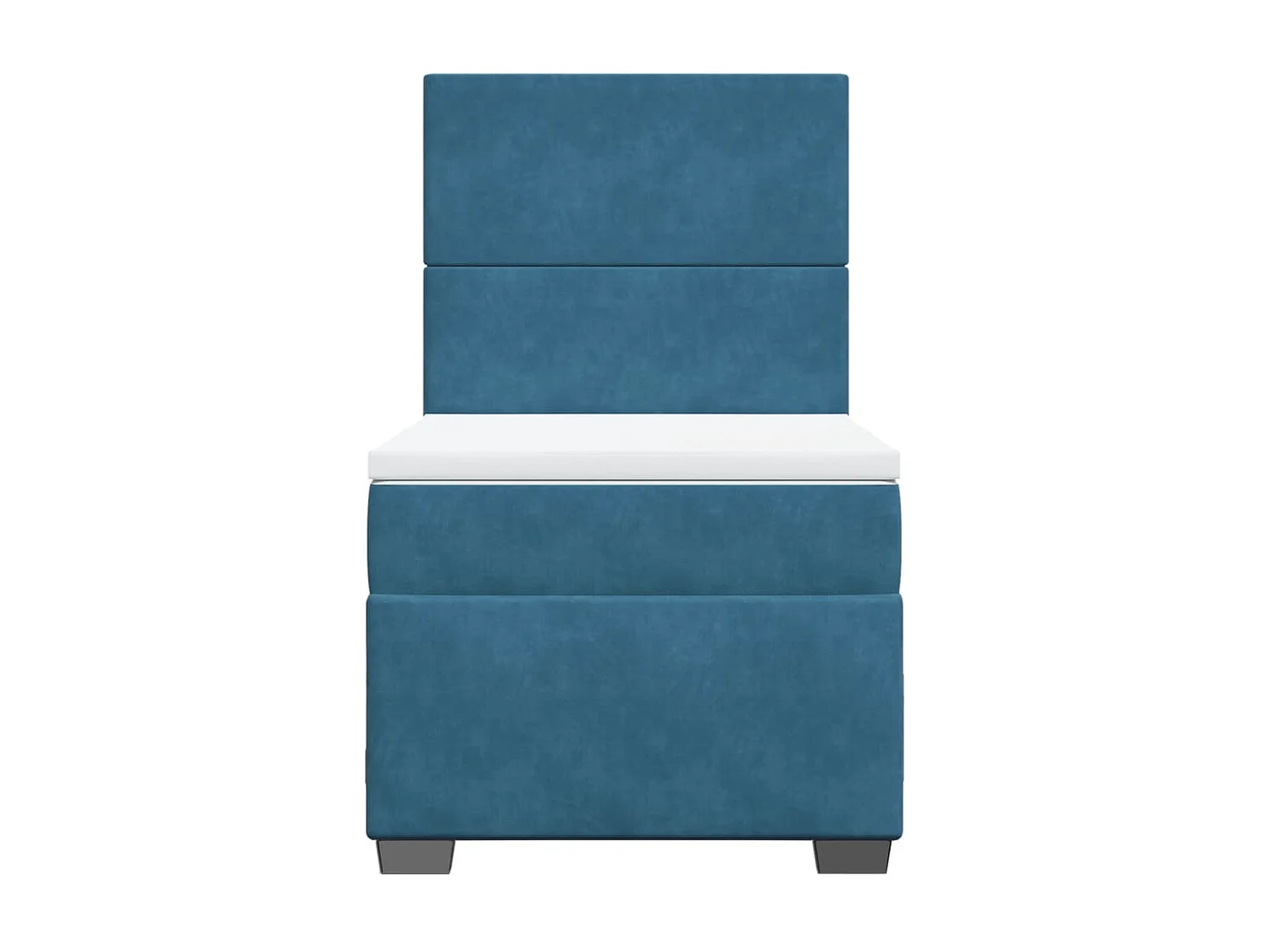 Giroletto a Molle con Materasso Blu 80x200 cm in Velluto