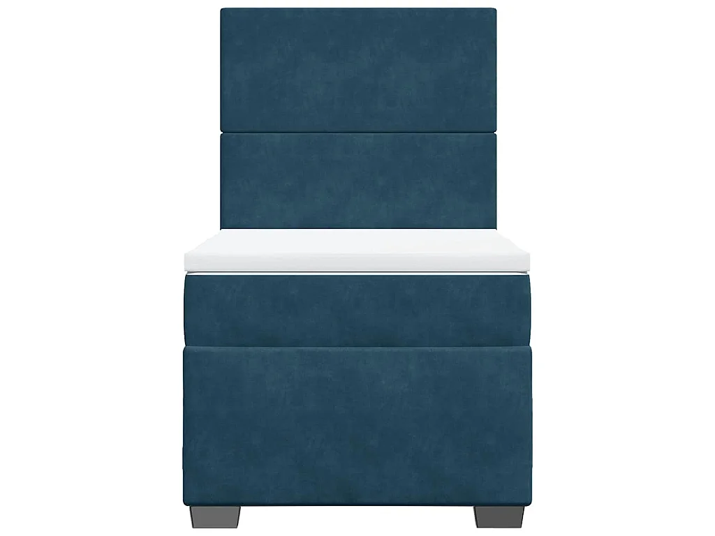 Boxspring met matras fluweel blauw 80x200 cm
