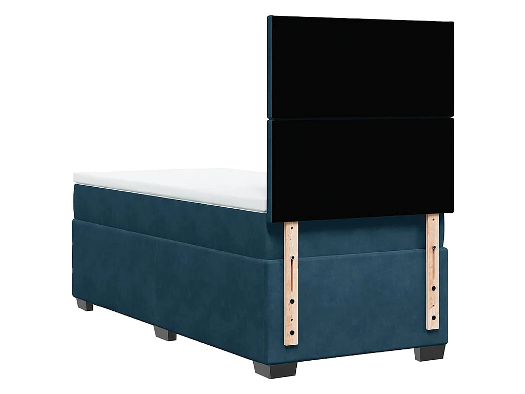 Boxspring met matras fluweel blauw 80x200 cm