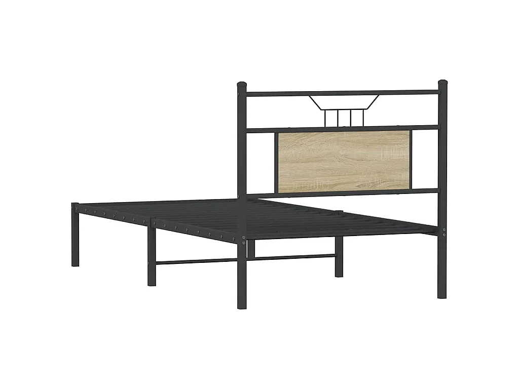 Cadre de lit sans matelas chêne sonoma 75x190 cm