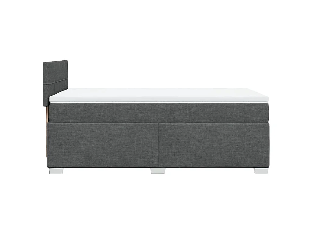 Cama box spring con colchón tela gris oscuro 80x200 cm