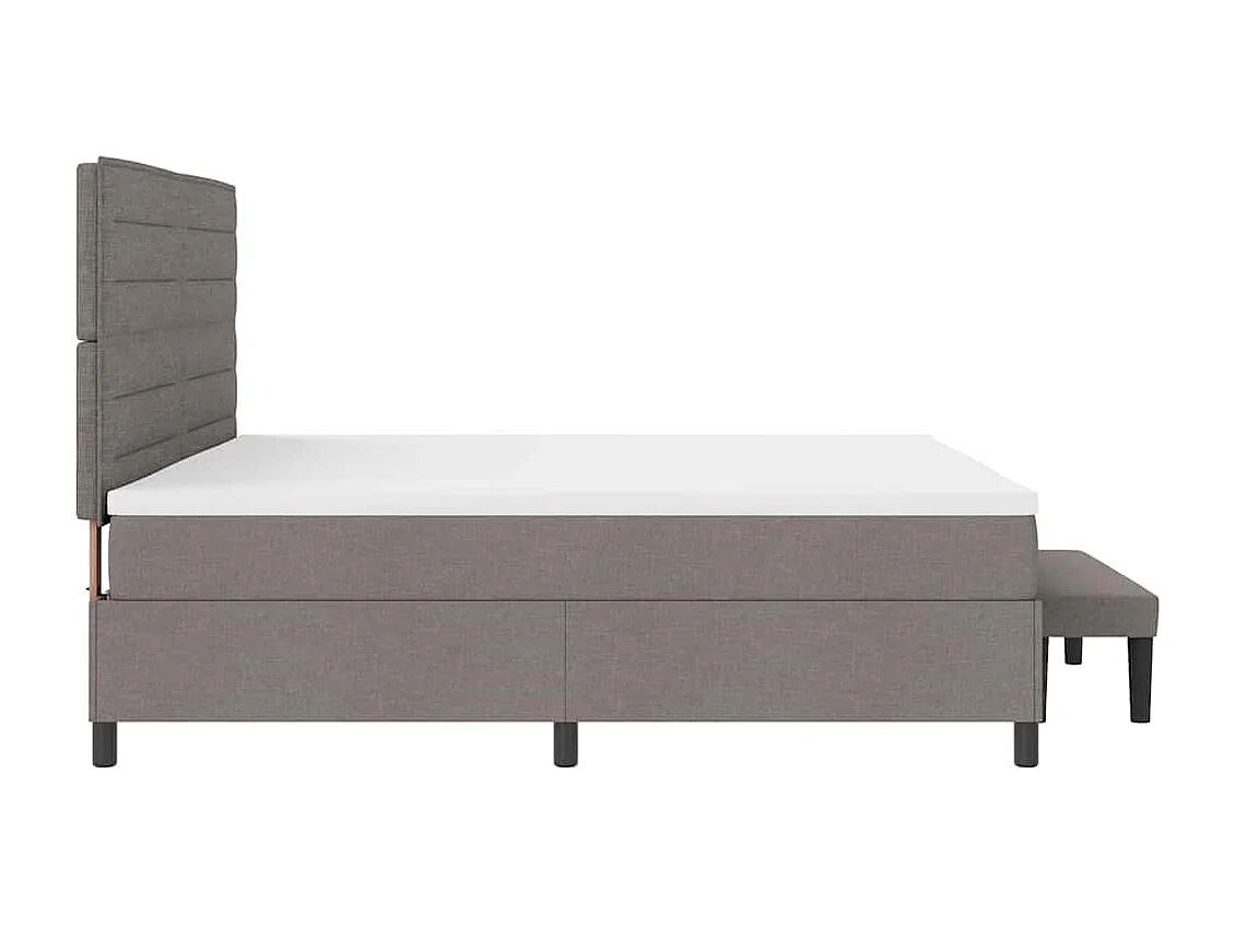 Lit à ressorts avec matelas Taupe 200 x 200 cm tissu