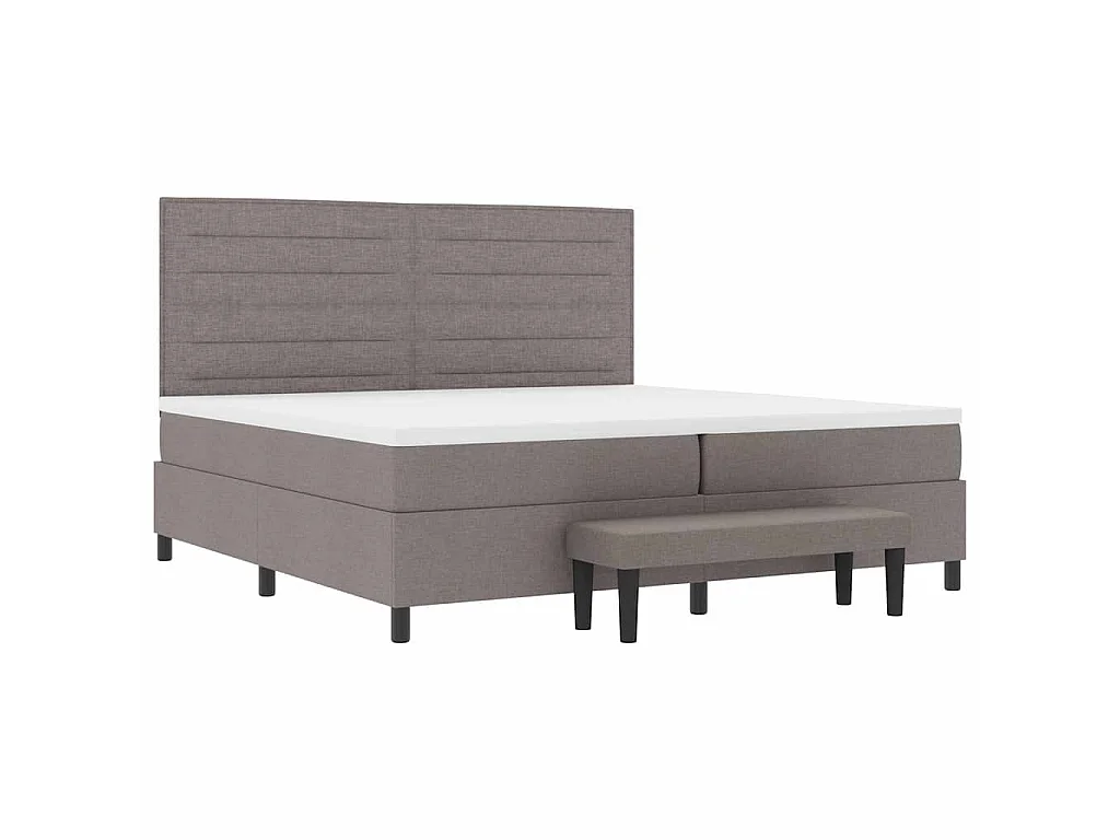Boxspringbett mit Kopfteil Taupe 200 x 200 cm Stoff