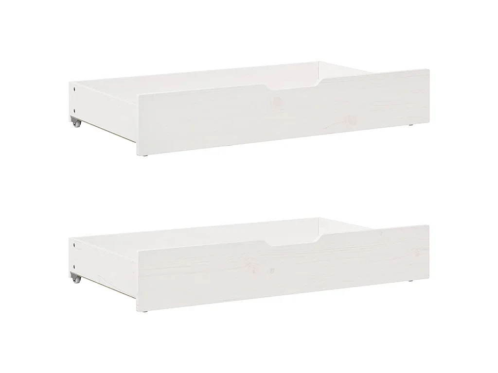 Dormeuse con Cassetti Bianca 80x200 cm Legno Massello di Pino