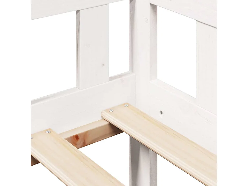 Dormeuse con Cassetti Bianca 80x200 cm Legno Massello di Pino