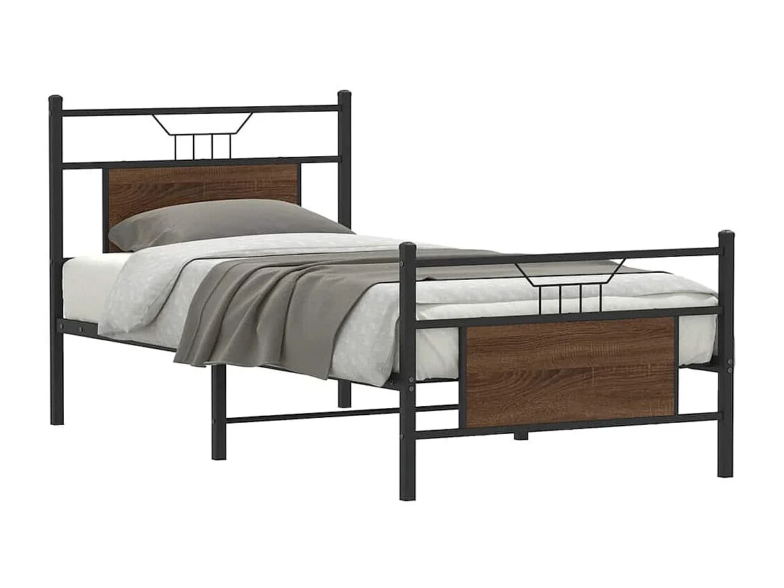 Estrutura cama s/ colchão derivados madeira carvalho castanho