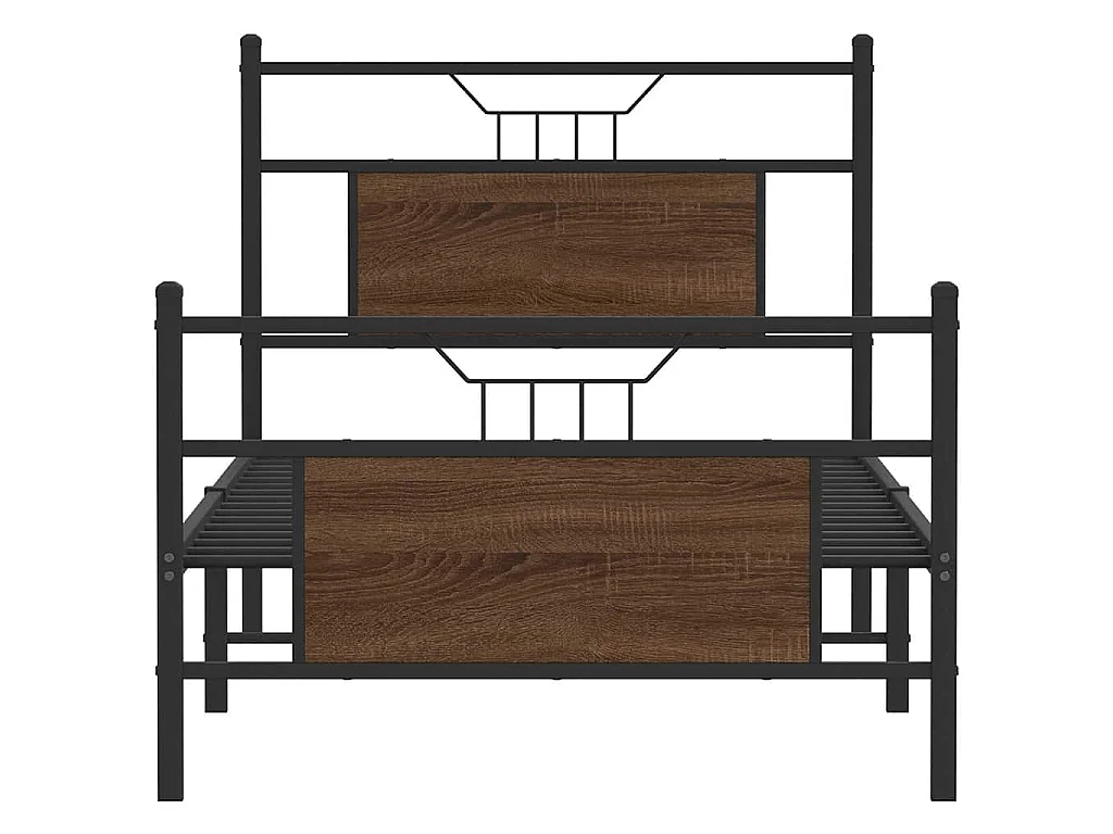 Cadre de lit sans matelas chêne marron 75x190cm bois ingénierie